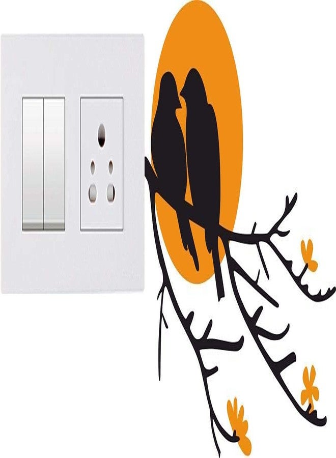 RNG ملصق حائط ثلاثي الأبعاد من الفينيل PVC من RNG، ذاتي اللصق، بألوان زاهية، على شكل عصافير، لتزيين لوحات مفاتيح منزلك (متعدد الألوان) - Image 4